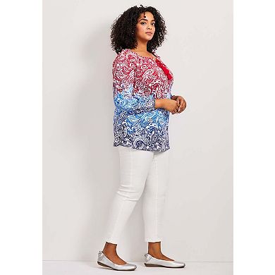 Avenue Women's Plus Size Ombre Print Top