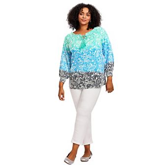 Avenue Women's Plus Size Ombre Print Top