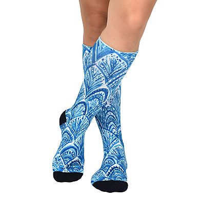Blue Dream Pattern CoolMax 1 Pair Pack Socks, Men & Women Colorful Knee High Socks