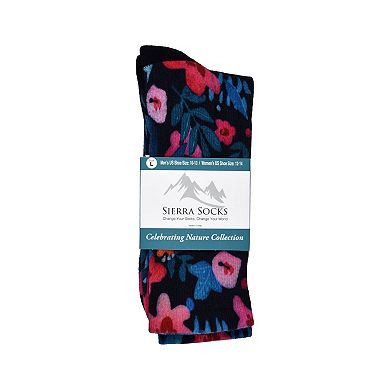 Flower Patch Pattern CoolMax 2 Pair Pack Socks, Unique Knee High Socks for Men & Women