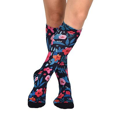 Flower Patch Pattern CoolMax 2 Pair Pack Socks, Unique Knee High Socks for Men & Women