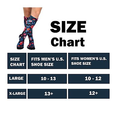 Flower Patch Pattern CoolMax 2 Pair Pack Socks, Unique Knee High Socks for Men & Women