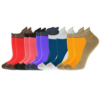 Heel Tab Mesh Cotton Anklet Socks, Unique Comfortable 5 Pair Socks for Women