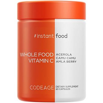 Codeage Whole Food Vitamin C, Acerola, Camu Camu, Amla Berry, Rose Hips, Citrus Bioflavonoids