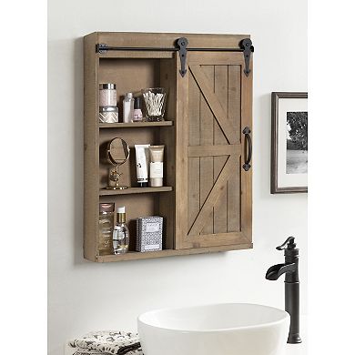 Cates Decorative Bath Medicine Cabinet Mirror with Barn Door