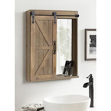 Cates Decorative Bath Medicine Cabinet Mirror with Barn Door