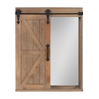 Cates Decorative Bath Medicine Cabinet Mirror with Barn Door