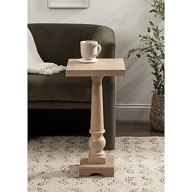 Butterfield Pedestal Wood Side Table