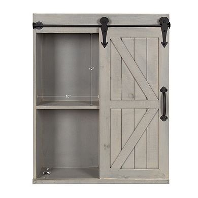 Cates Wood Wall Storage Cabinet with Sliding Barn Door
