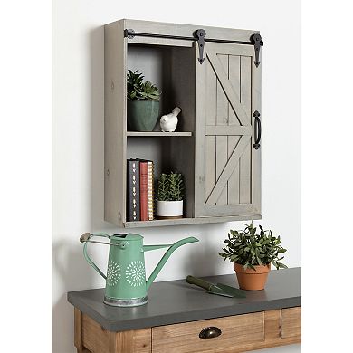 Cates Wood Wall Storage Cabinet with Sliding Barn Door