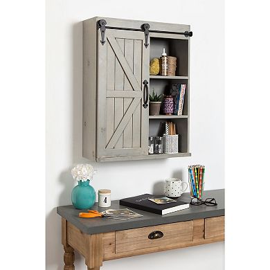 Cates Wood Wall Storage Cabinet with Sliding Barn Door