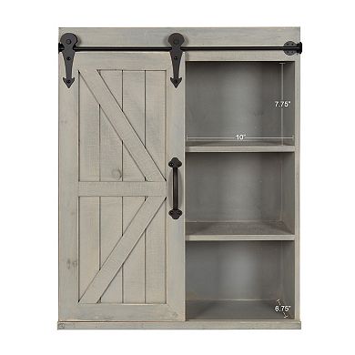 Cates Wood Wall Storage Cabinet with Sliding Barn Door