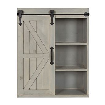 Cates Wood Wall Storage Cabinet with Sliding Barn Door