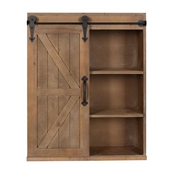 Cates Wood Wall Storage Cabinet with Sliding Barn Door