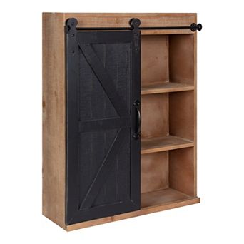 Cates Wood Wall Storage Cabinet with Sliding Barn Door