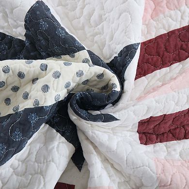 Marcielo 3 Piece Independence Day Reversible Star Quilt Set Bedspread Set