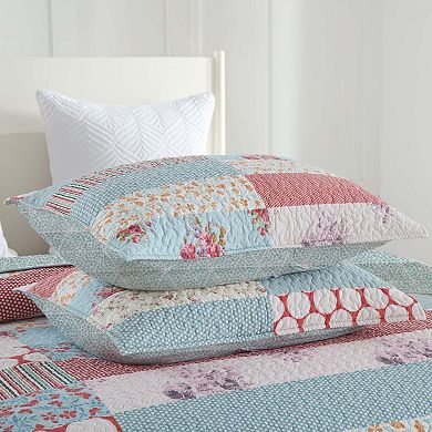 Marcielo 3 Pcs Printed Quilt Set Floral Patchwork Pattern Bedspread Set