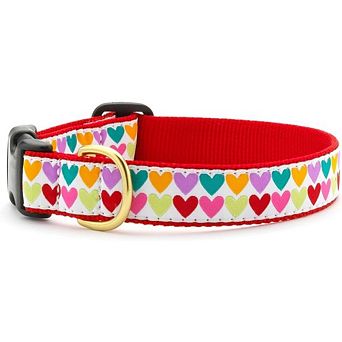 Up Country Pop Hearts Dog Collar M (12-18”); Wide 1”