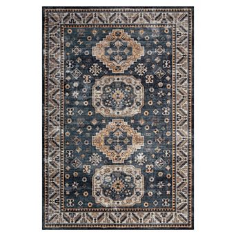 Garvee Boho Vintage Floral Printed Area Rug Machine Washable Non Slip Stain Resistant Carpet