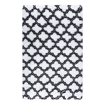 Garvee Soft Fluffy Geometric Washable Area Rug Non Slip Carpet for Home Decor