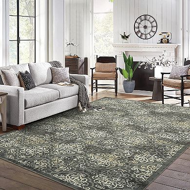 Garvee Machine Washable Boho Vintage Floral Area Rug Stain Resistant Capert for Home