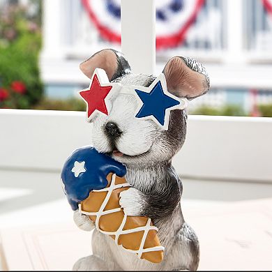 Glitzhome 4.5"H Set of 3 Patriotic Resin Dog Table Décor
