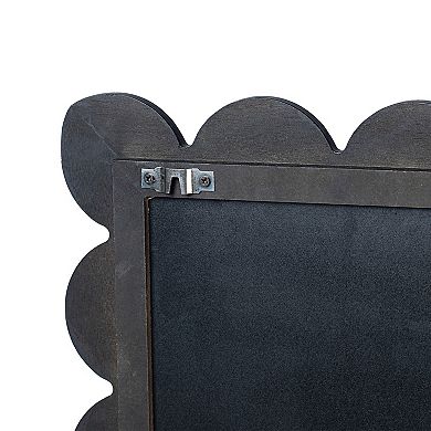 Glitzhome 42.50"H Rectangle Mirror, Wavy Wall Mirror with Black Wood Frame