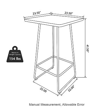 Glitzhome Industrial Pub Bar Table