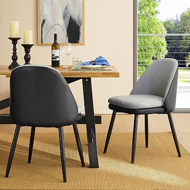 Glitzhome Set of 2 Modern Two-Tone Color Dining Chairs