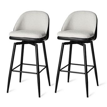 Glitzhome Set of 2 Modern Two-Tone Color Bar Stools