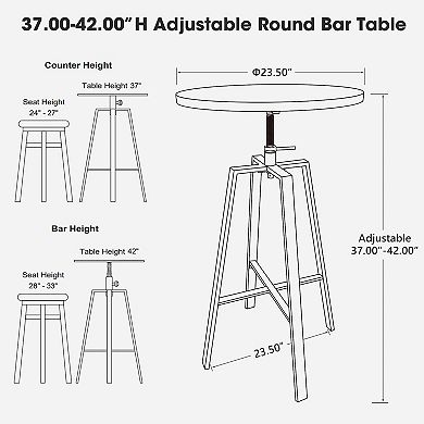 Glitzhome Bistro Pub Table Round Bar Height Cocktail Table