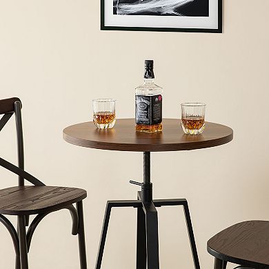 Glitzhome Bistro Pub Table Round Bar Height Cocktail Table