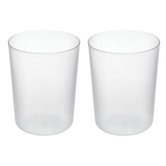 iDesign 2 pc Round Plastic Bathroom Trash Can Set