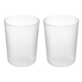 iDesign 2 pc Round Plastic Bathroom Trash Can Set