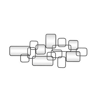 CosmoLiving by Cosmopolitan Metal Overlapping Rectangle Wall Mirror with Wire Rod Outlines