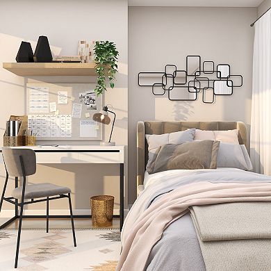 CosmoLiving by Cosmopolitan Metal Overlapping Rectangle Wall Mirror with Wire Rod Outlines