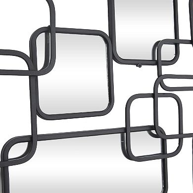 CosmoLiving by Cosmopolitan Metal Overlapping Rectangle Wall Mirror with Wire Rod Outlines