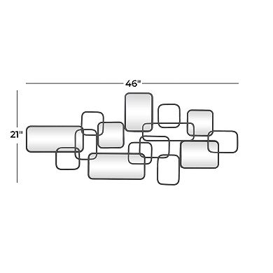 CosmoLiving by Cosmopolitan Metal Overlapping Rectangle Wall Mirror with Wire Rod Outlines