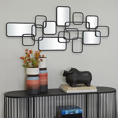 CosmoLiving by Cosmopolitan Metal Overlapping Rectangle Wall Mirror with Wire Rod Outlines