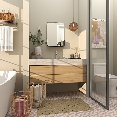 CosmoLiving by Cosmopolitan Metal Wall Mirror with Shelf