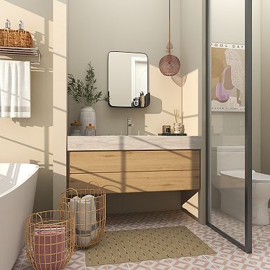 CosmoLiving by Cosmopolitan Metal Wall Mirror with Shelf