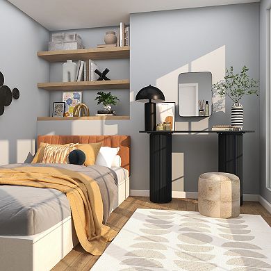 CosmoLiving by Cosmopolitan Metal Wall Mirror with Shelf