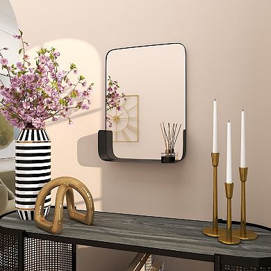 CosmoLiving by Cosmopolitan Metal Wall Mirror with Shelf