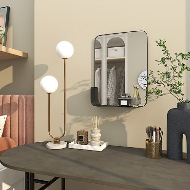 CosmoLiving by Cosmopolitan Metal Wall Mirror with Shelf