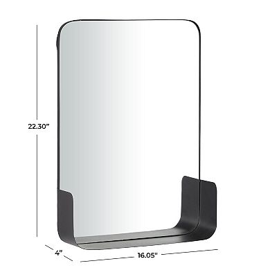 CosmoLiving by Cosmopolitan Metal Wall Mirror with Shelf
