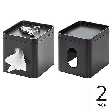 iDesign 2-pc. Black Square Tissue Box Cover Set