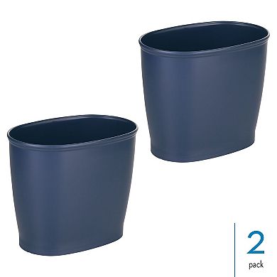iDesign 2-pc. Bronze Oval Plastic Bathroom Trash Can Set