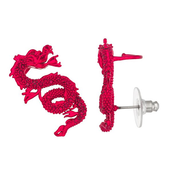 Simply Vera Vera Wang Dragon Crawler Earrings - Red