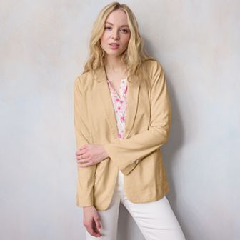Women's LC Lauren Conrad Notch Collar 1-Button Blazer Jacket