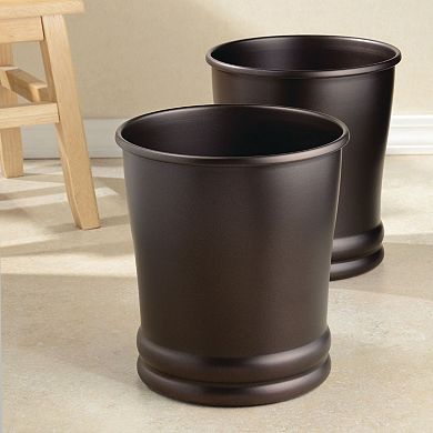 iDesign 2-pc. Round Bronze Steel Bathroom Trash Can Set